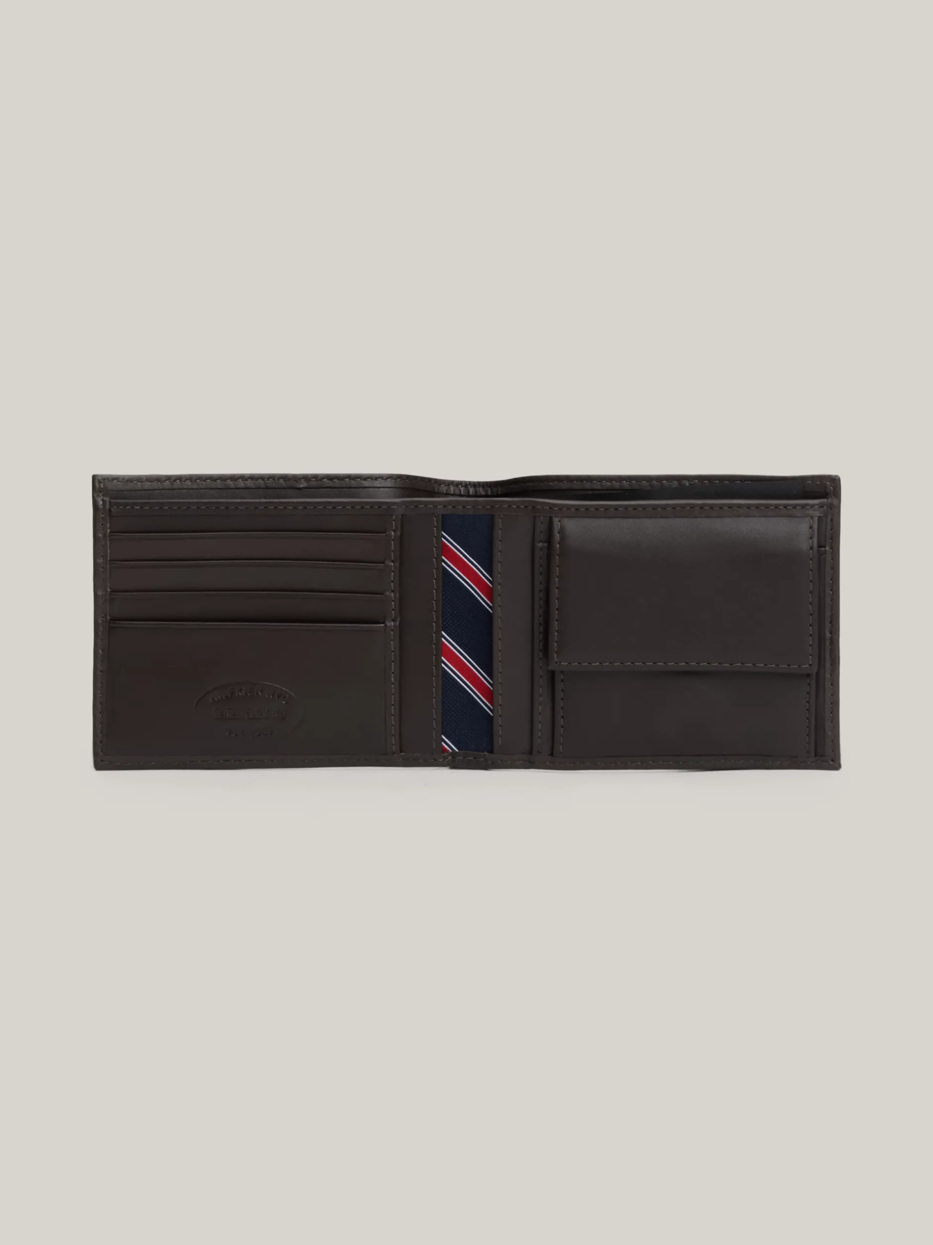 Portfele & Breloczki Do Kluczy*Tommy Hilfiger Składany Skórzany Portfel BROWN