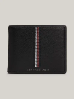 Portfele & Breloczki Do Kluczy*Tommy Hilfiger Składany Skórzany Portfel Casual BLACK