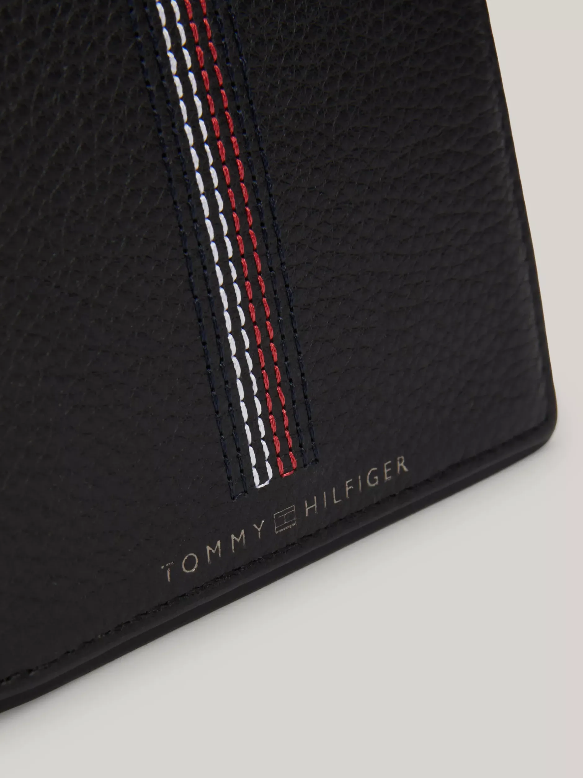 Portfele & Breloczki Do Kluczy*Tommy Hilfiger Składany Skórzany Portfel Casual BLACK