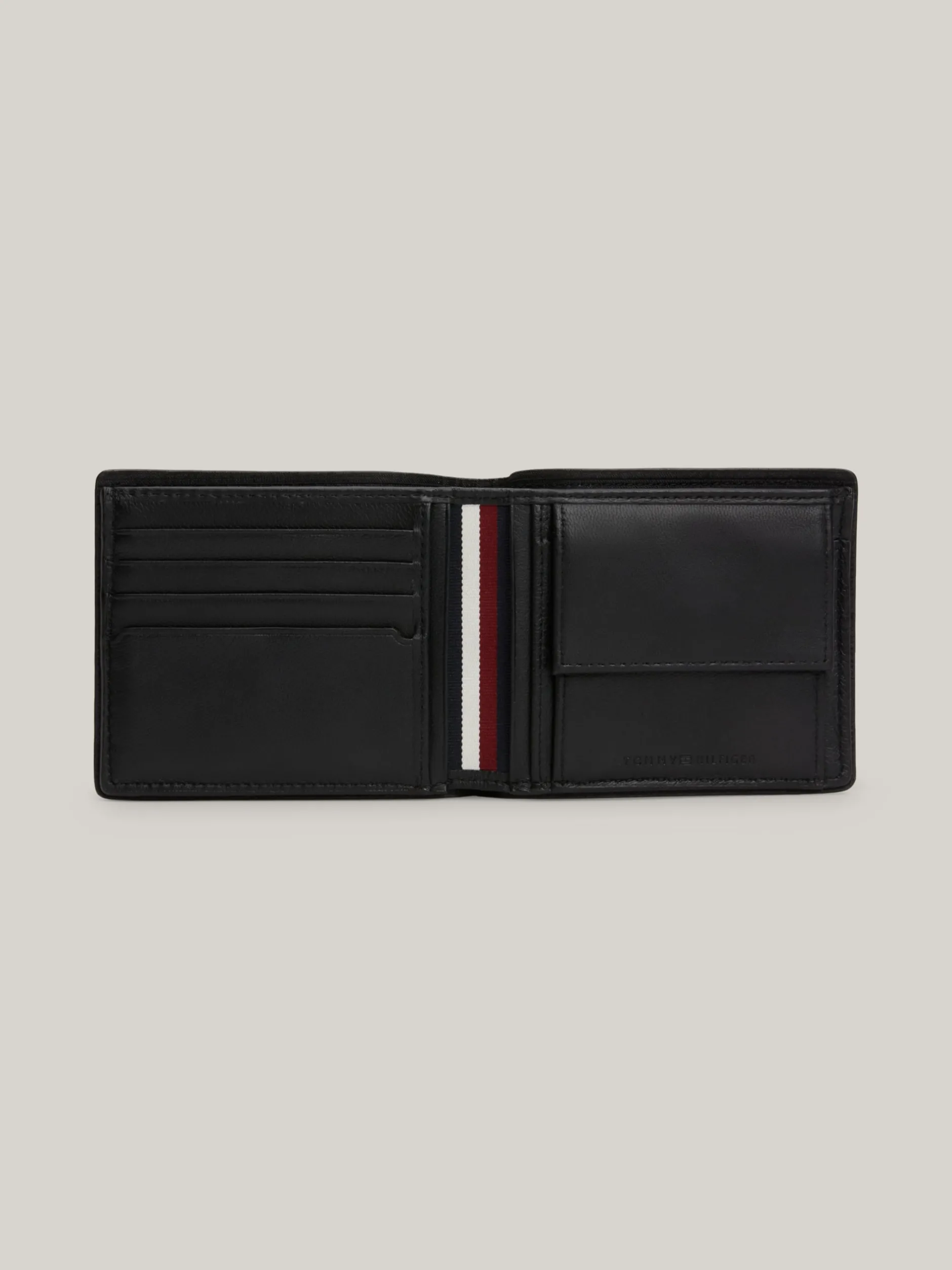 Portfele & Breloczki Do Kluczy*Tommy Hilfiger Składany Skórzany Portfel Casual BLACK