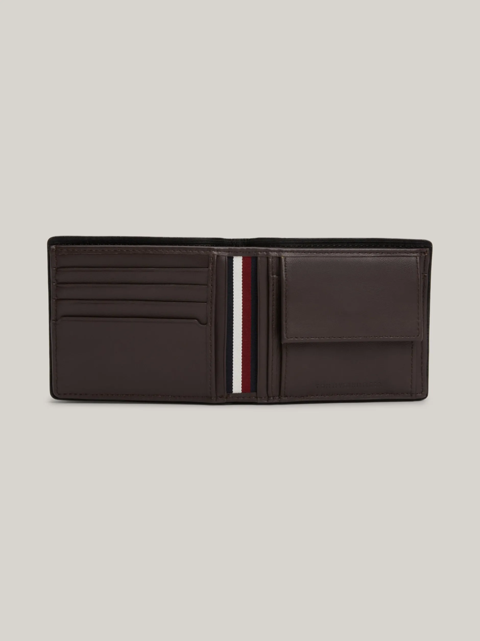 Portfele & Breloczki Do Kluczy*Tommy Hilfiger Składany Skórzany Portfel Casual COFFEE BEAN