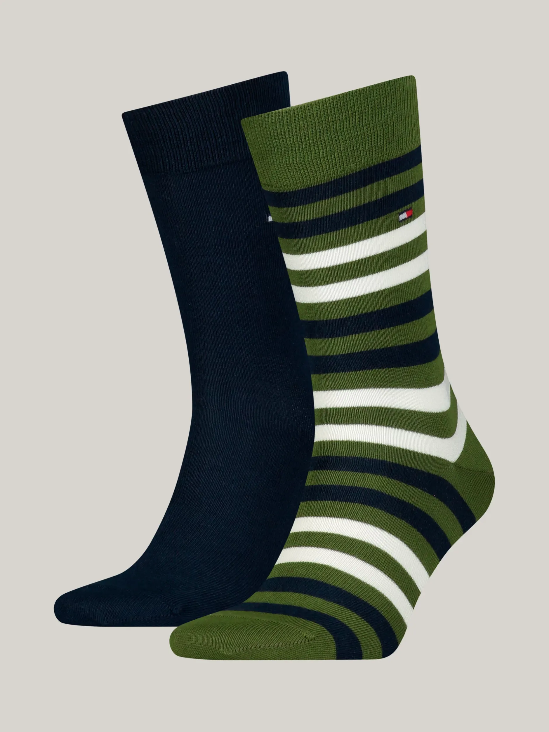 Skarpetki*Tommy Hilfiger Skarpetki W Paski, Zestaw 2 Par ARMY GREEN