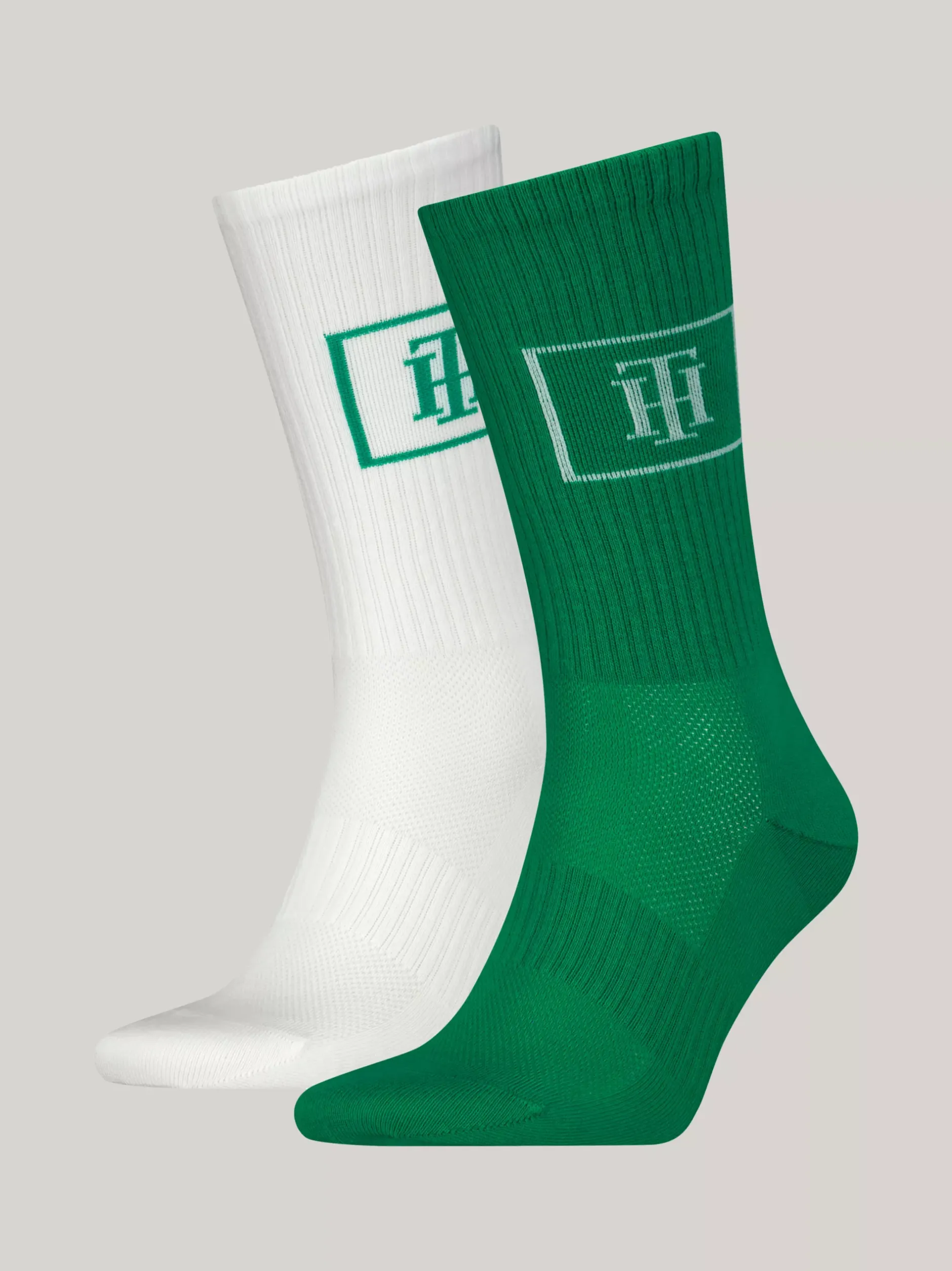 Skarpetki*Tommy Hilfiger Skarpetki Z Monogramem TH, Zestaw 2 Par GREEN/WHITE