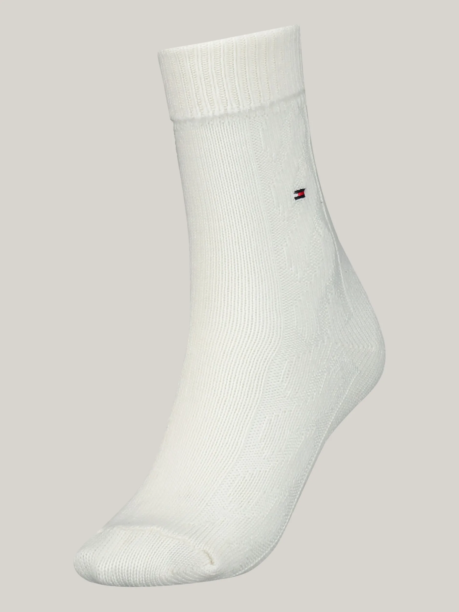 Skarpetki & Rajstopy*Tommy Hilfiger Skarpetki Ze Splotem Warkoczowym OFF WHITE