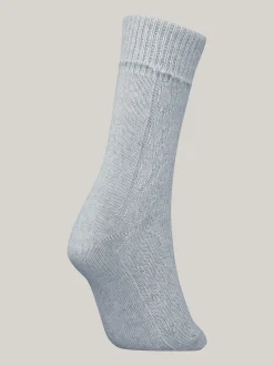 Skarpetki & Rajstopy*Tommy Hilfiger Skarpetki Ze Splotem Warkoczowym MID GREY MELANGE