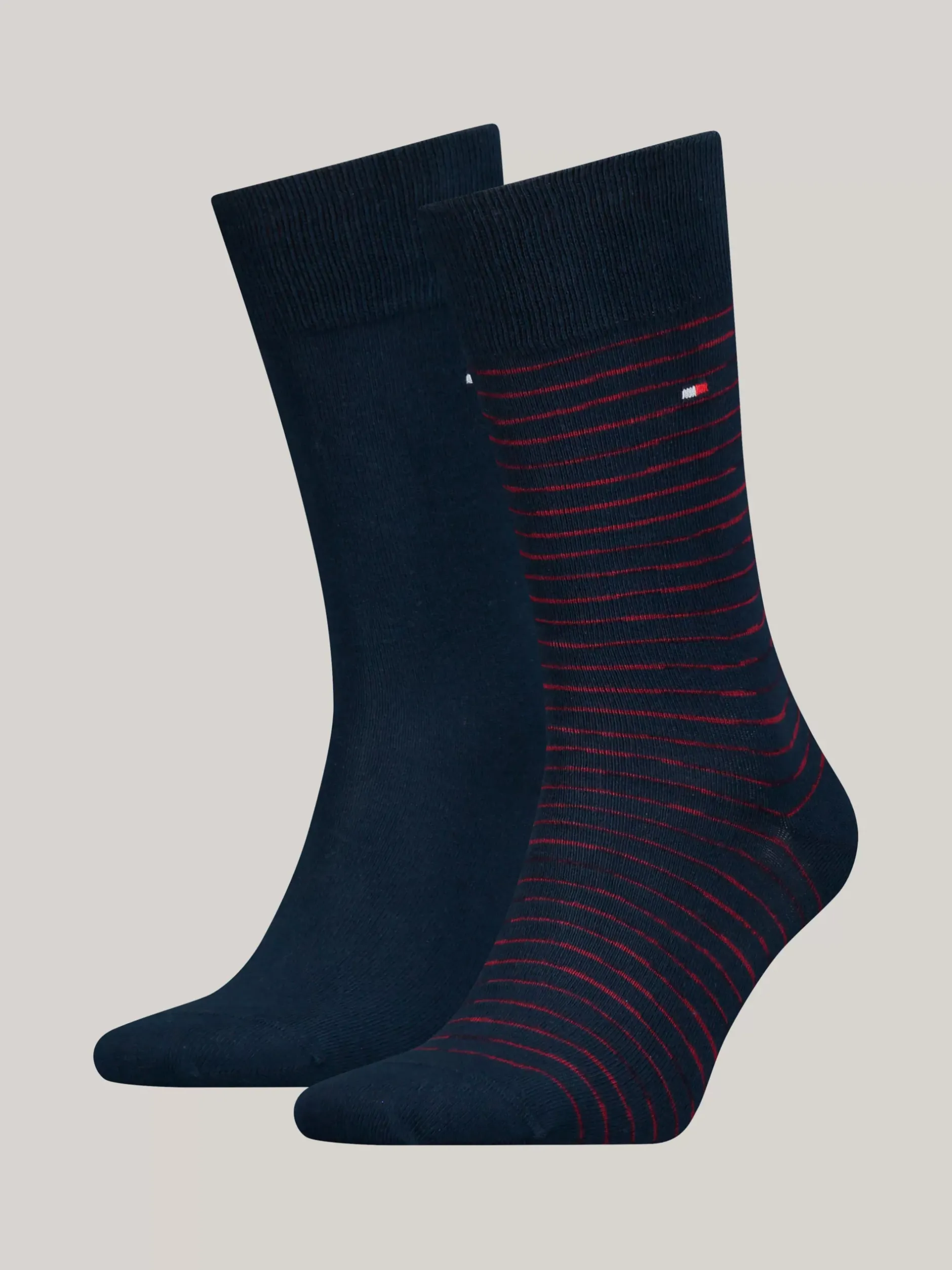 Skarpetki*Tommy Hilfiger Skarpety W Drobne Paski NAVY / RED