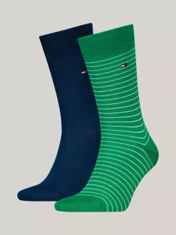 Skarpetki*Tommy Hilfiger Skarpety W Drobne Paski GREEN COMBO