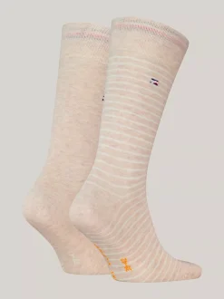 Skarpetki*Tommy Hilfiger Skarpety W Drobne Paski BEIGE COMBO