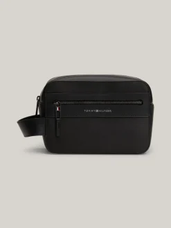 Kosmetyczki*Tommy Hilfiger Skórzana Kosmetyczka Premium Business BLACK