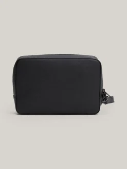 Kosmetyczki*Tommy Hilfiger Skórzana Kosmetyczka TH Business Z Logo BLACK