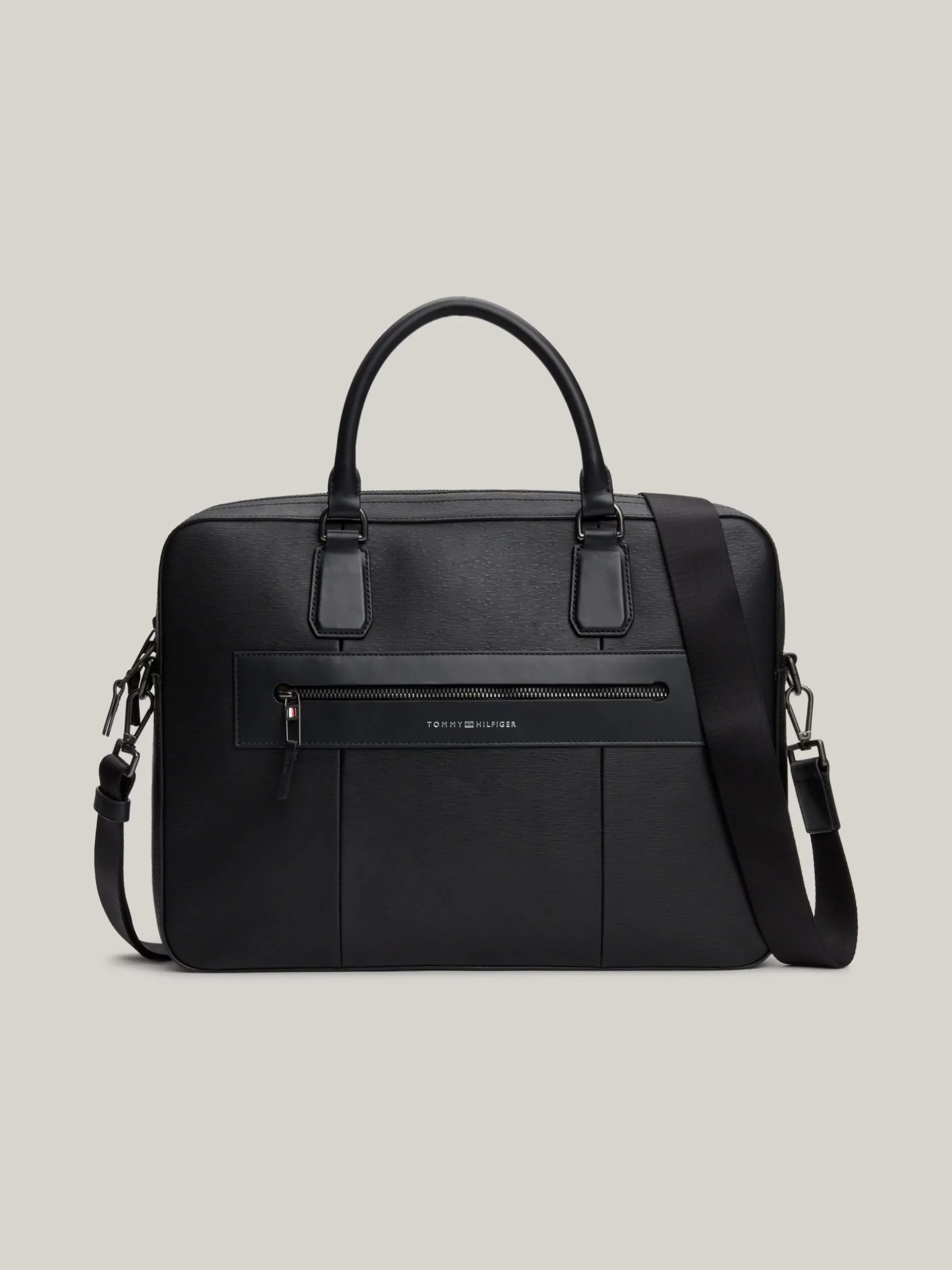 Torby Na Laptopa*Tommy Hilfiger Skórzana Torba Na Laptopa Premium Business BLACK