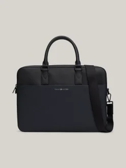Torby Na Laptopa*Tommy Hilfiger Skórzana Torba Na Laptopa TH Business Z Fakturą BLACK