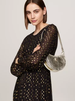 Torby Na Ramię*Tommy Hilfiger Skórzana Torebka Holiday GOLD ALLOVER 01