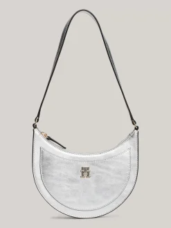 Torby Na Ramię*Tommy Hilfiger Skórzana Torebka Holiday SILVER