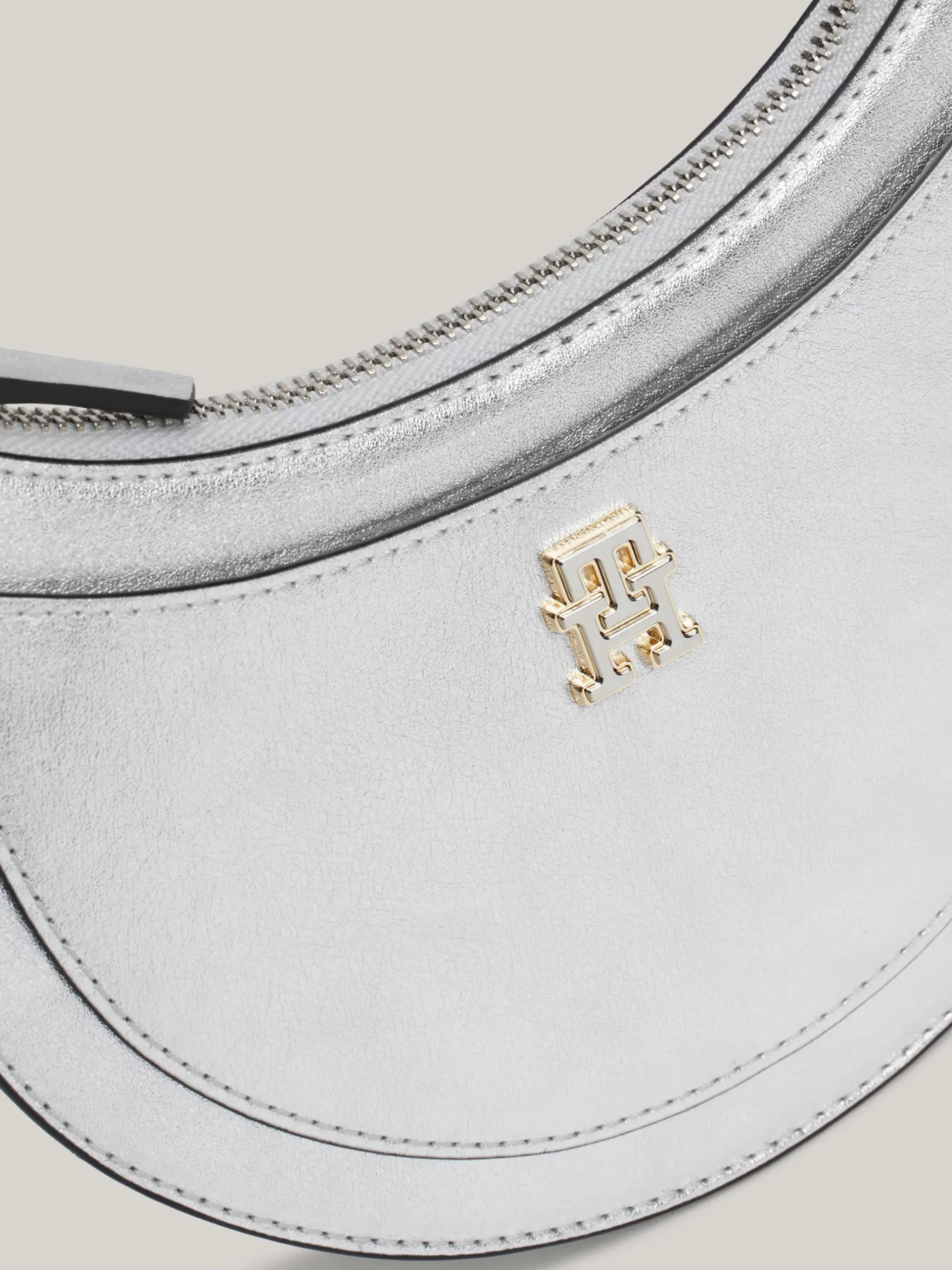 Torby Na Ramię*Tommy Hilfiger Skórzana Torebka Holiday SILVER
