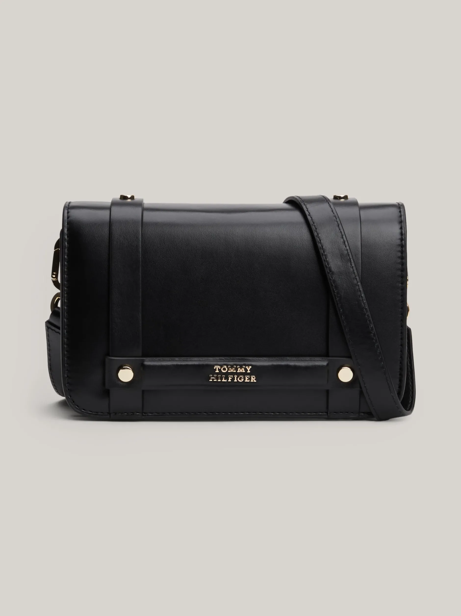 Torebki Na Pasku*Tommy Hilfiger Skórzana Torebka Na Ramię Heritage BLACK