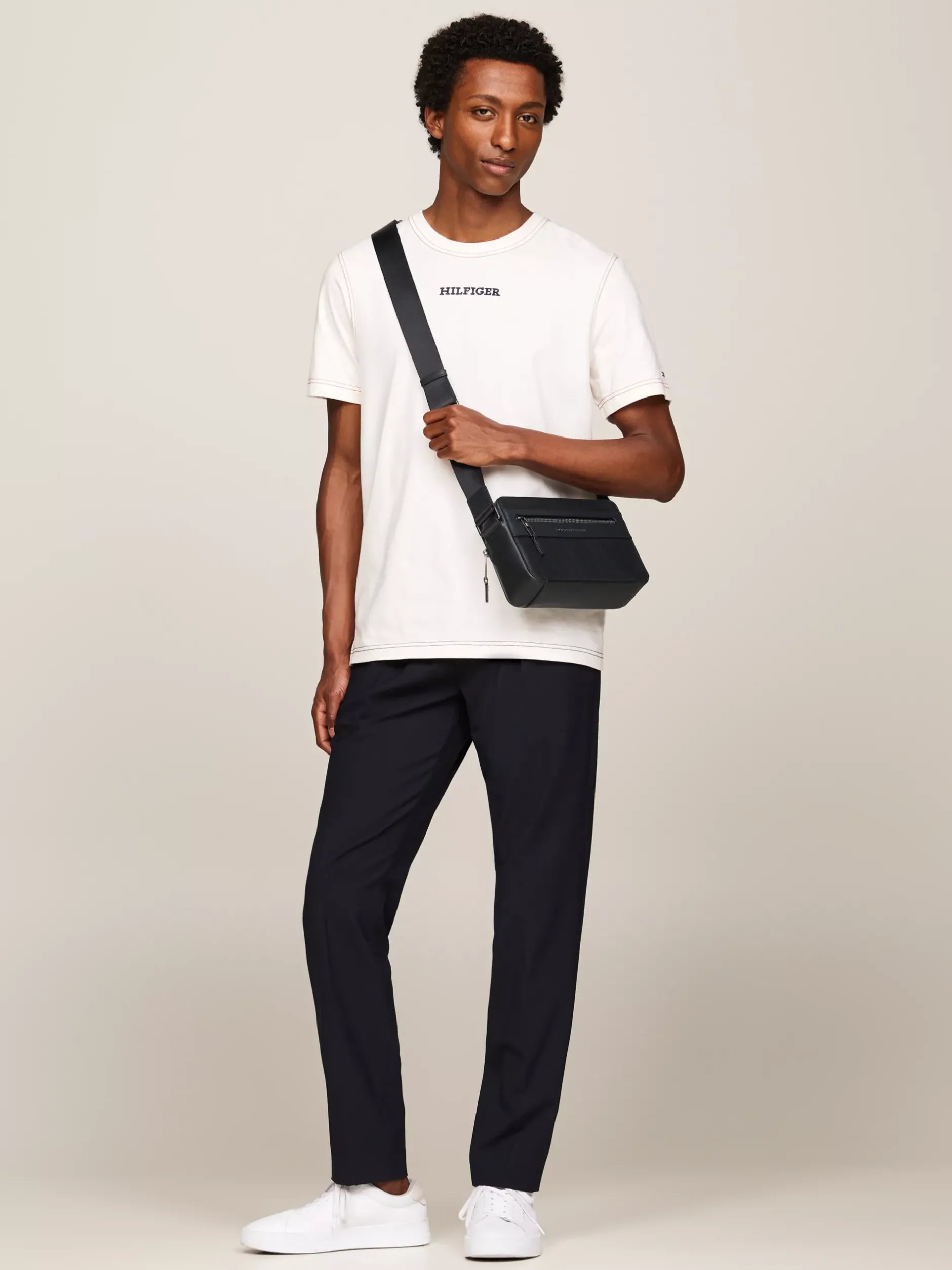 Torebki Na Pasku*Tommy Hilfiger Skórzana Torebka Na Ramię Premium Business BLACK