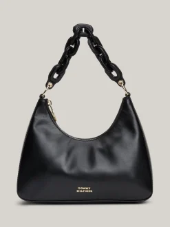 Torby Na Ramię*Tommy Hilfiger Skórzana Torebka Na Ramię TH Soft BLACK