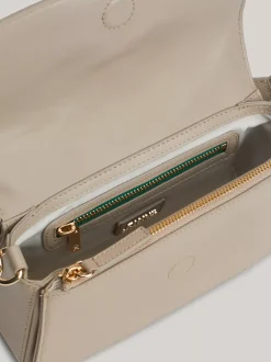 Torby Na Ramię*Tommy Hilfiger Skórzana Torebka Na Ramię Z łańcuszkiem BEIGE