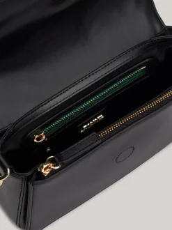 Torby Na Ramię*Tommy Hilfiger Skórzana Torebka Na Ramię Z łańcuszkiem BLACK