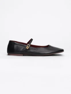 Płaskie Buty|Baleriny*Tommy Hilfiger Skórzane Baleriny Mary Jane BLACK