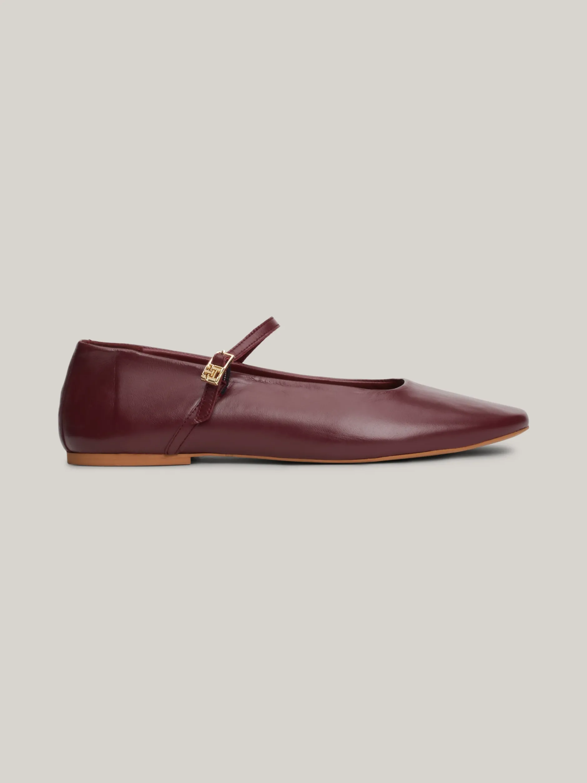 Baleriny|Płaskie Buty*Tommy Hilfiger Skórzane Baleriny Mary Jane DEEP ROUGE