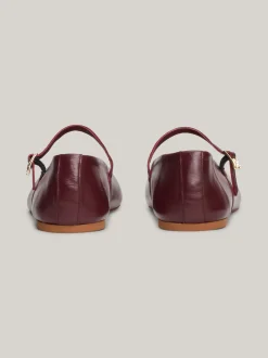 Baleriny|Płaskie Buty*Tommy Hilfiger Skórzane Baleriny Mary Jane DEEP ROUGE