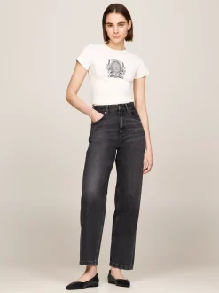 Baleriny|Płaskie Buty*Tommy Hilfiger Skórzane Baleriny Z Noskami W Szpic I Monogramem TH BLACK