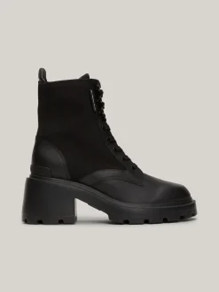 Sznurowane Botki|Botki*Tommy Hilfiger Skórzane Botki BLACK