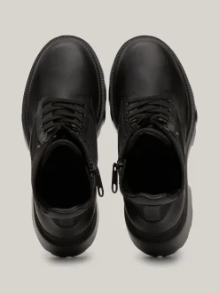 Sznurowane Botki|Botki*Tommy Hilfiger Skórzane Botki BLACK