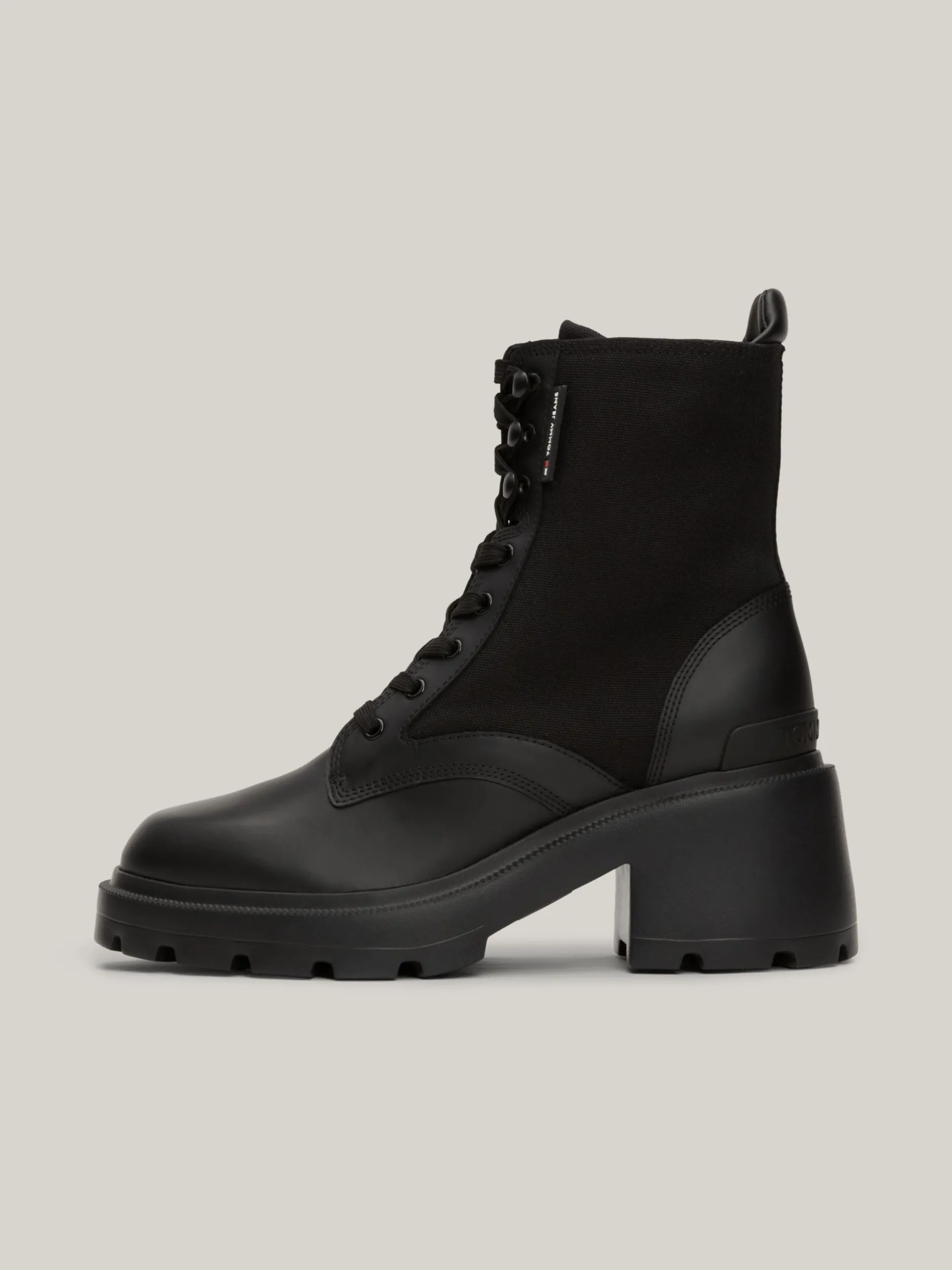 Sznurowane Botki|Botki*Tommy Hilfiger Skórzane Botki BLACK