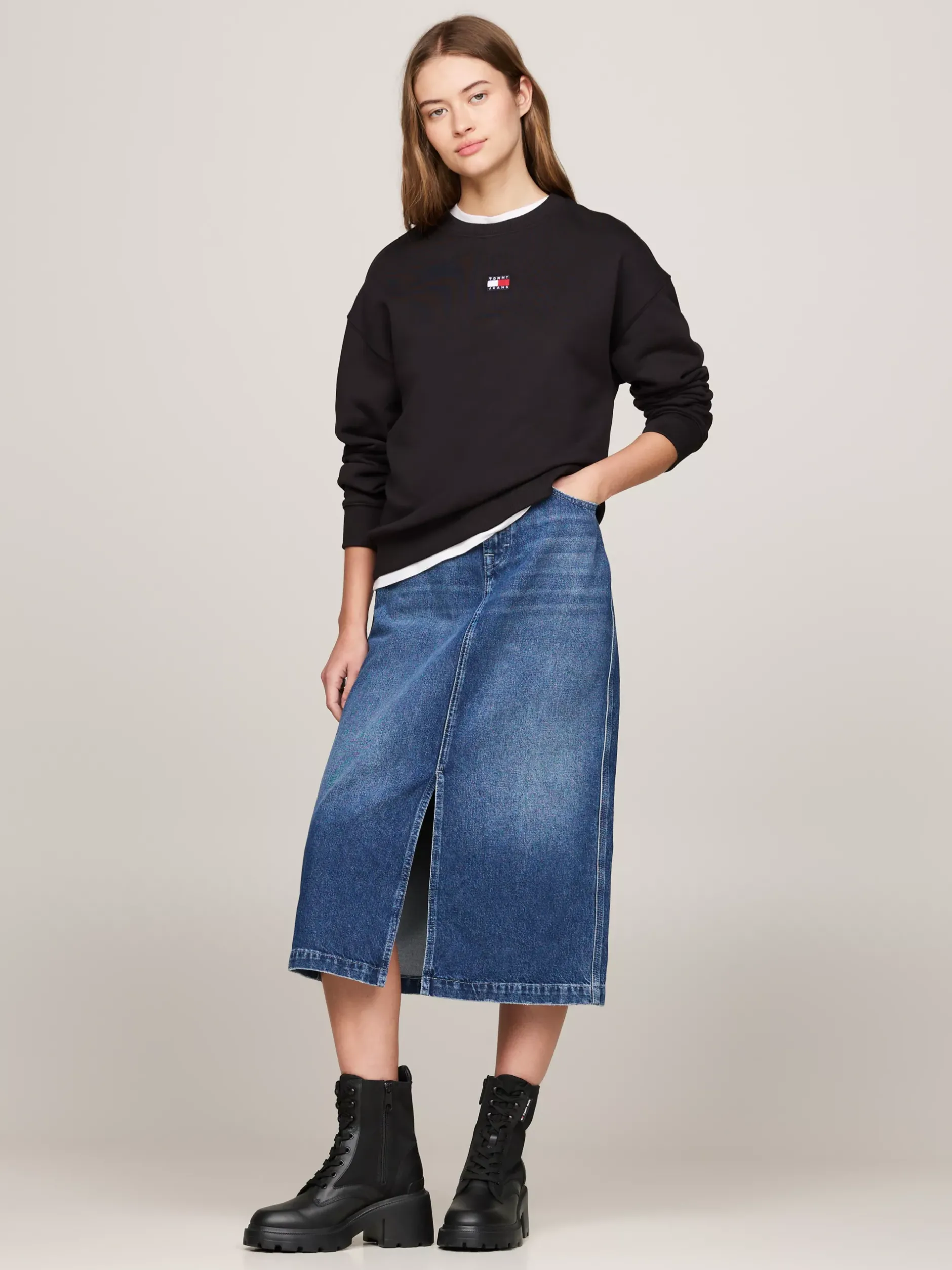 Sznurowane Botki|Botki*Tommy Hilfiger Skórzane Botki BLACK