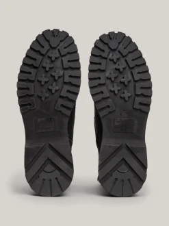 Buty Sznurowane|Buty*Tommy Hilfiger Skórzane Botki O Groszkowanej Fakturze BLACK
