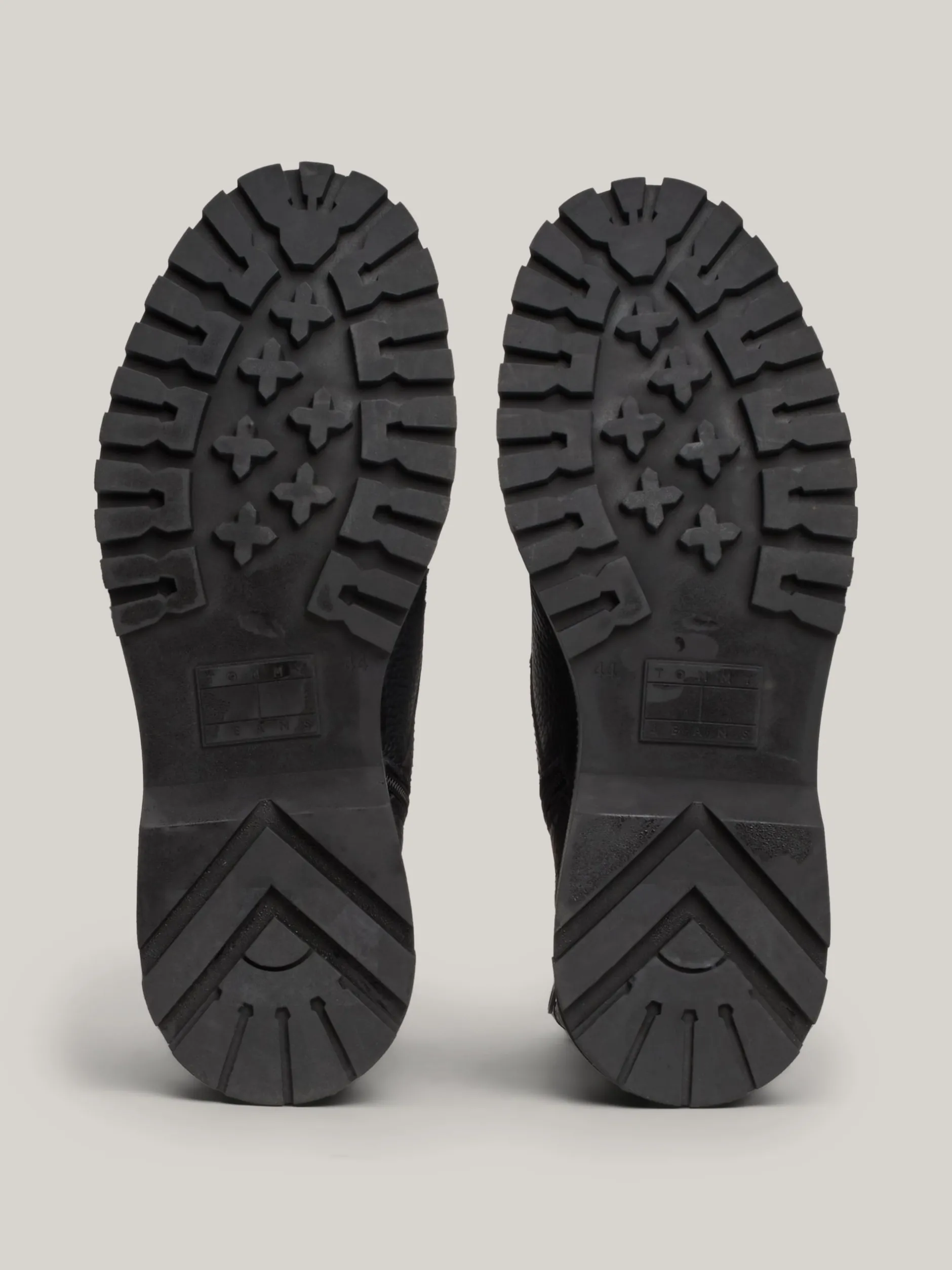 Buty Sznurowane|Buty*Tommy Hilfiger Skórzane Botki O Groszkowanej Fakturze BLACK