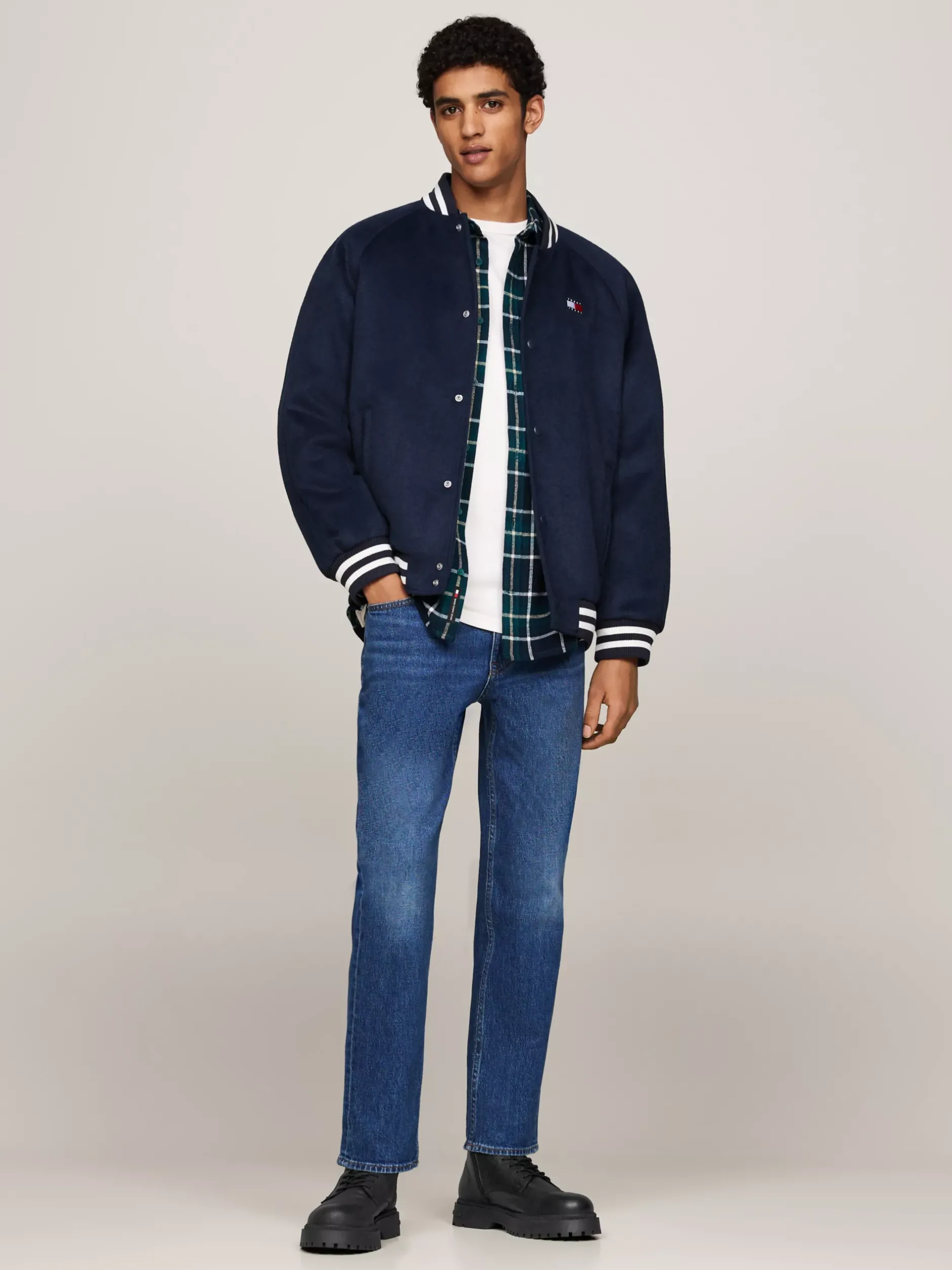 Buty Sznurowane|Buty*Tommy Hilfiger Skórzane Botki O Groszkowanej Fakturze BLACK