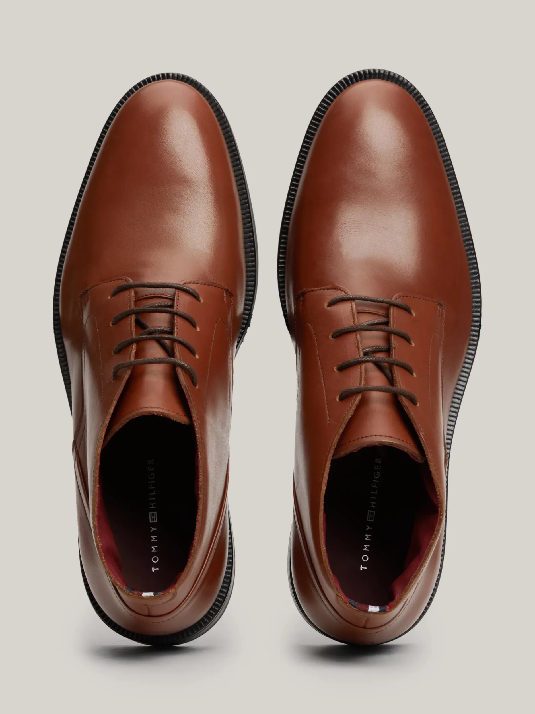 Buty Sznurowane|Buty*Tommy Hilfiger Skórzane Botki TH Monogram WINTER COGNAC