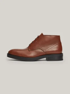 Buty Sznurowane|Buty*Tommy Hilfiger Skórzane Botki TH Monogram WINTER COGNAC