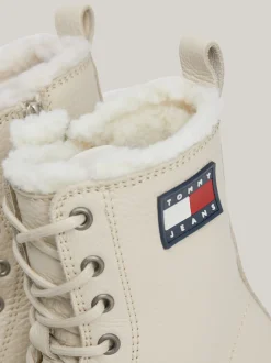 Sznurowane Botki|Botki*Tommy Hilfiger Skórzane Botki Z Ciepłą Wyściółką NEWSPRINT