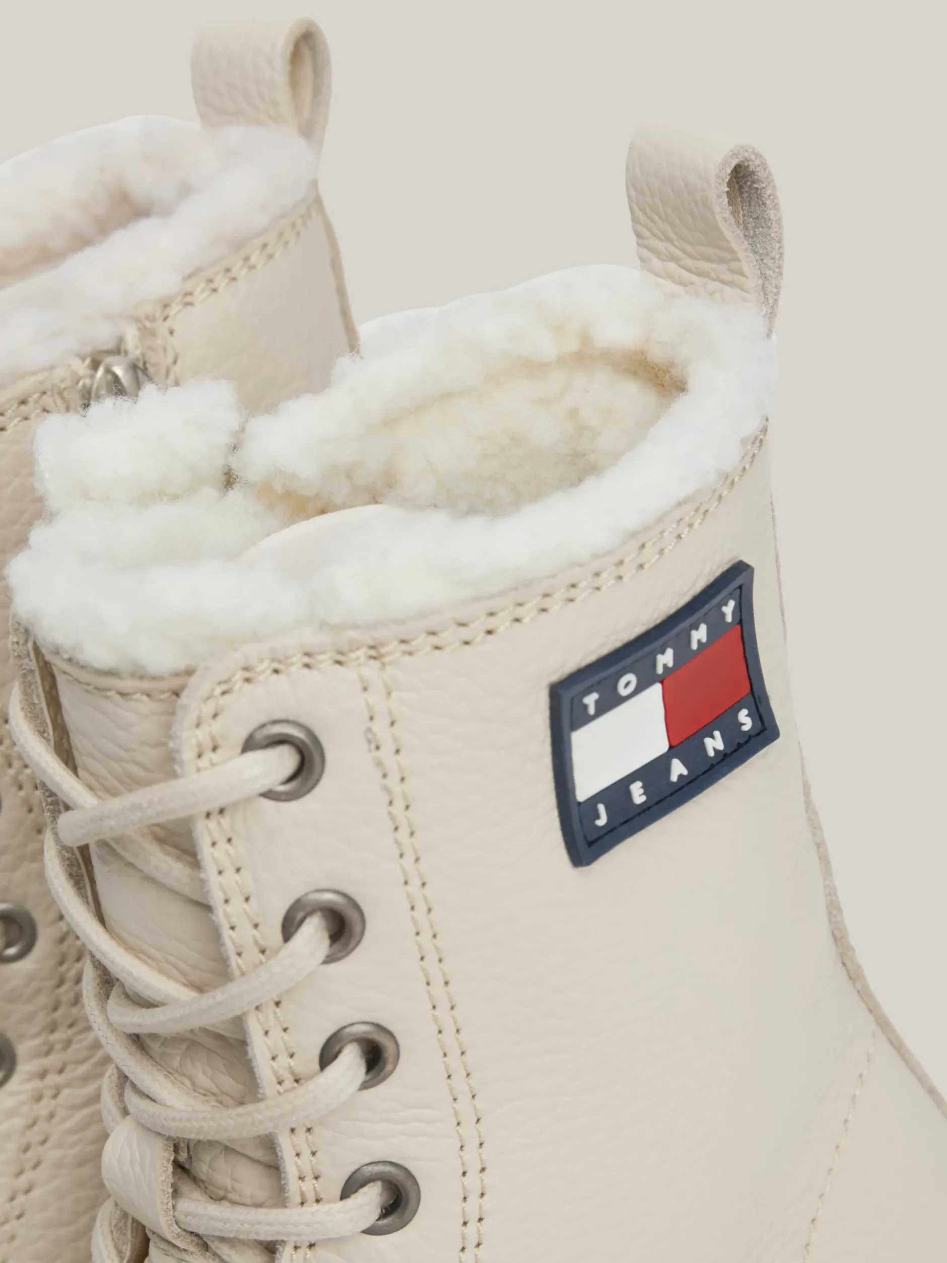Sznurowane Botki|Botki*Tommy Hilfiger Skórzane Botki Z Ciepłą Wyściółką NEWSPRINT