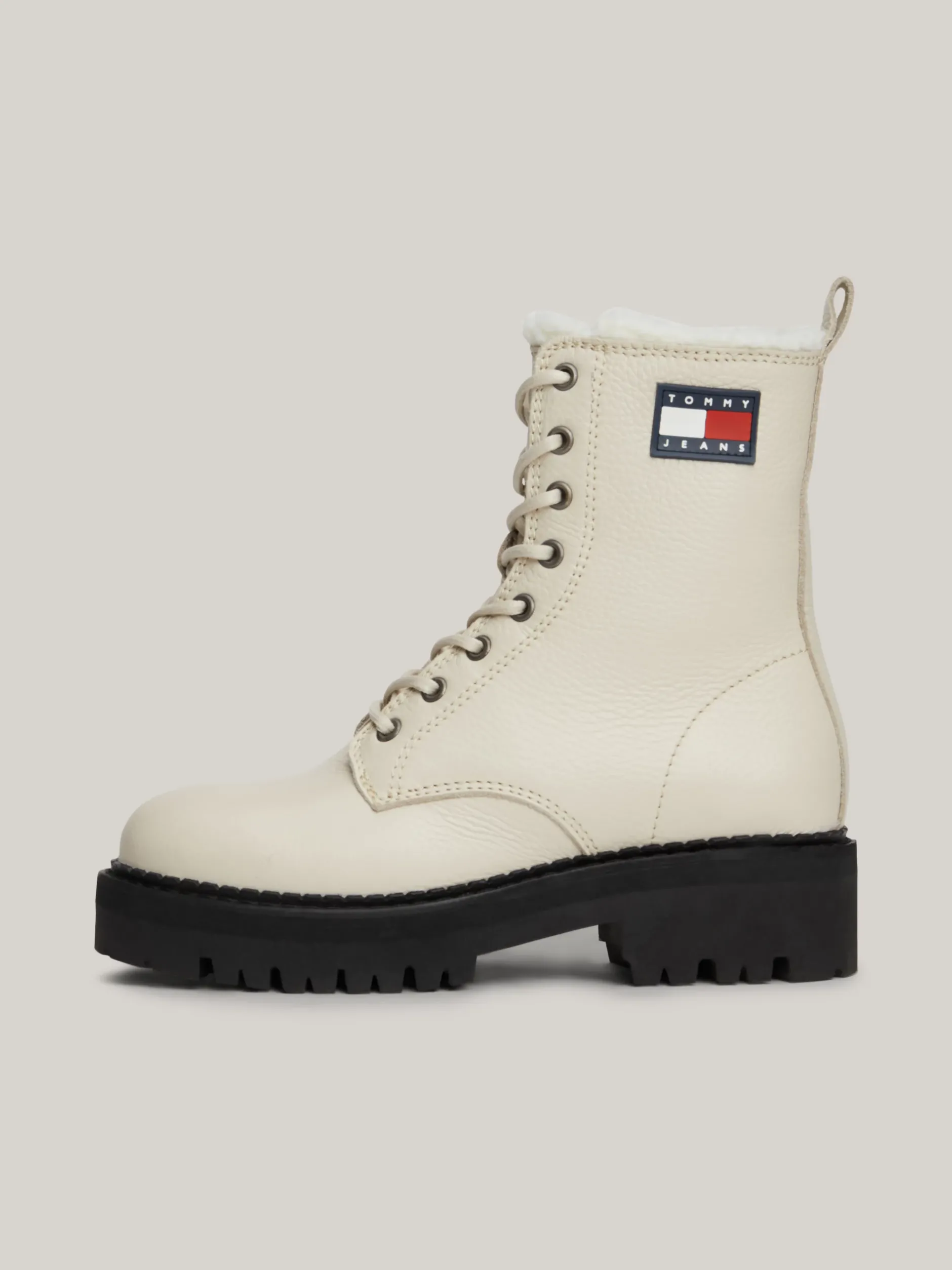 Sznurowane Botki|Botki*Tommy Hilfiger Skórzane Botki Z Ciepłą Wyściółką NEWSPRINT