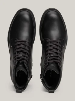 Buty Sznurowane|Buty*Tommy Hilfiger Skórzane Botki Z Ciepłą Wyściółką BLACK