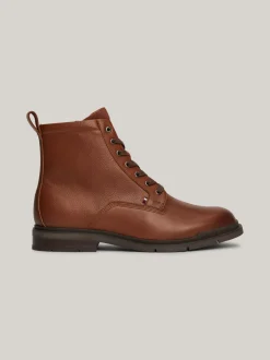 Buty Sznurowane|Buty*Tommy Hilfiger Skórzane Botki Z Ciepłą Wyściółką WINTER COGNAC