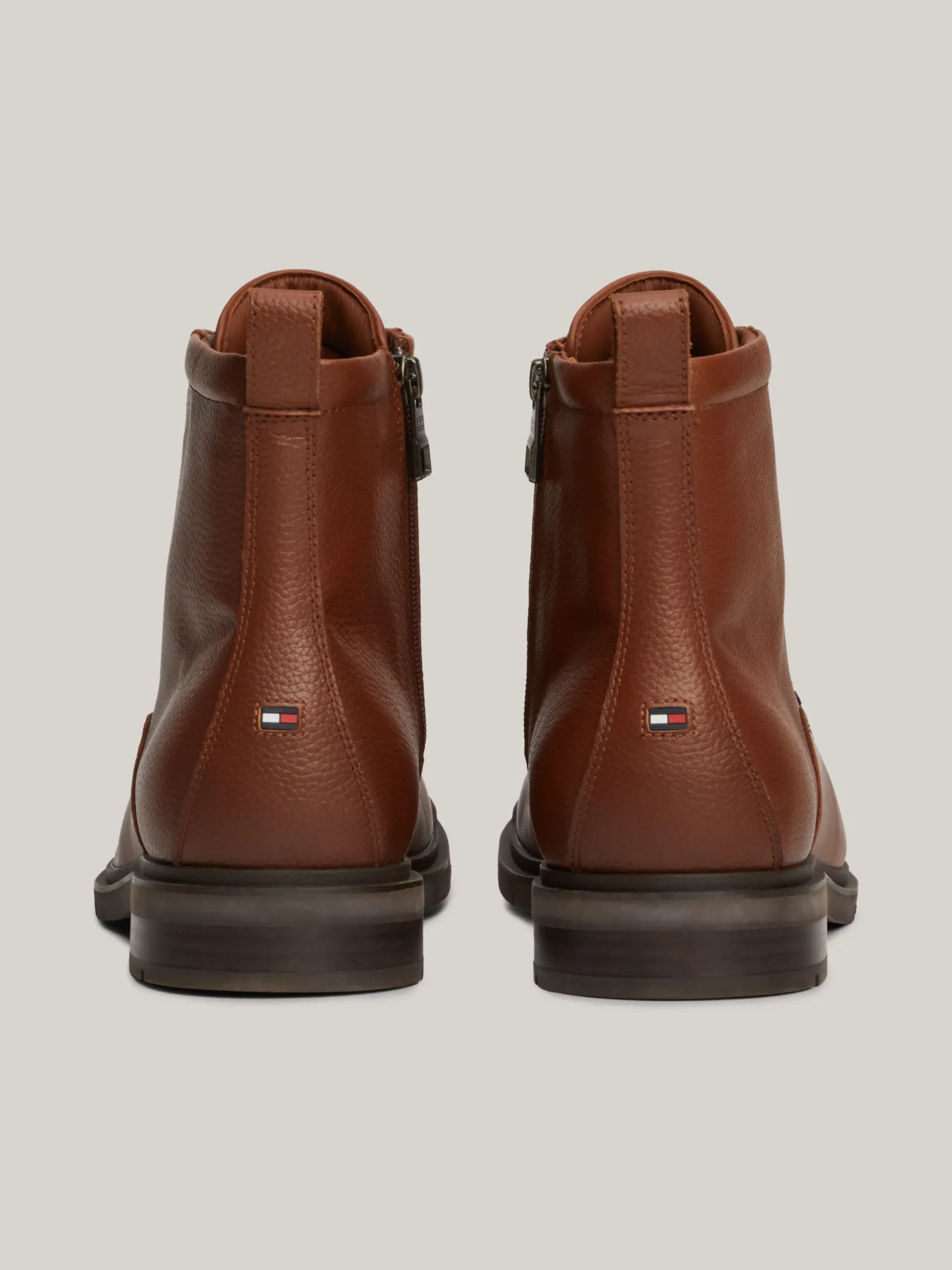Buty Sznurowane|Buty*Tommy Hilfiger Skórzane Botki Z Ciepłą Wyściółką WINTER COGNAC