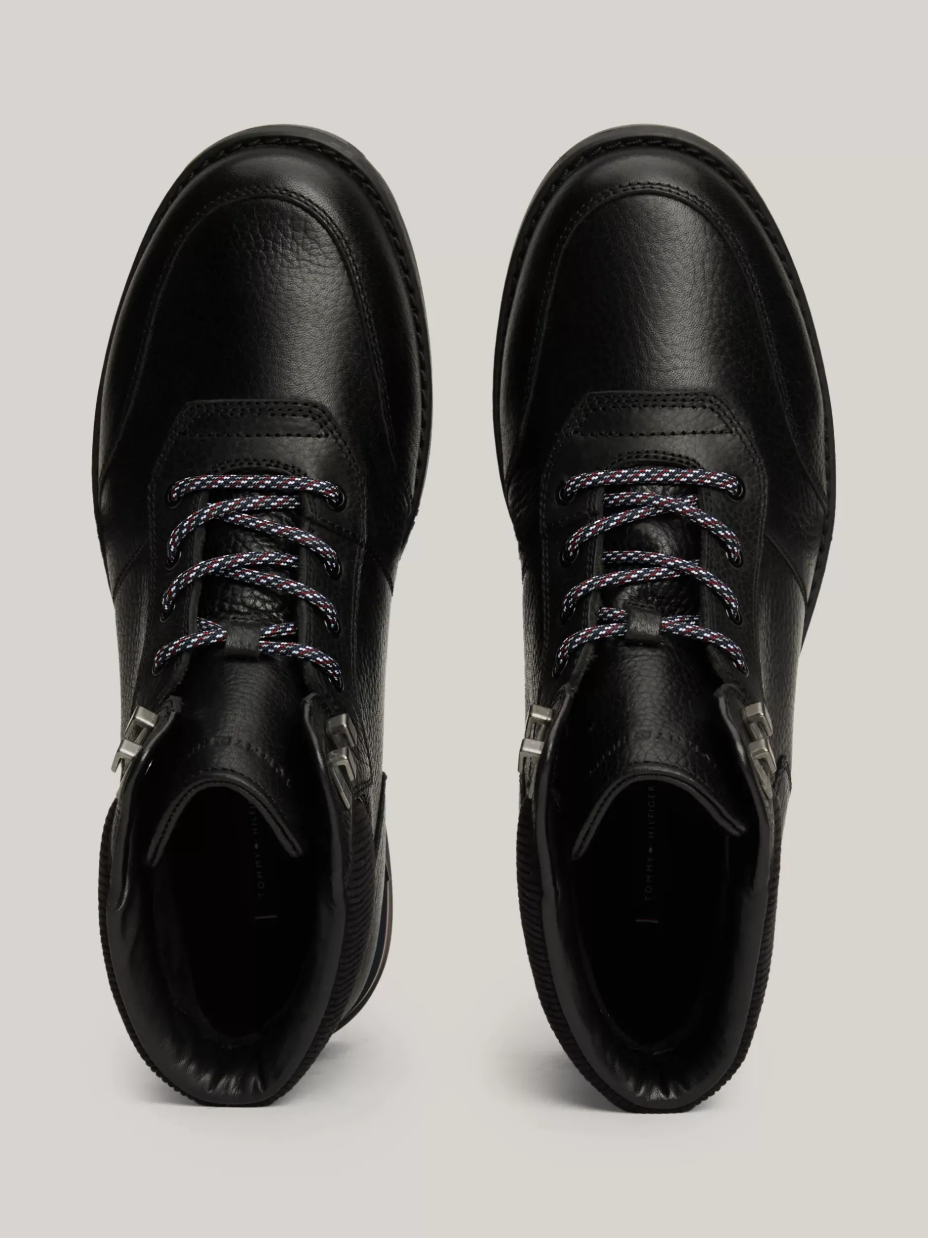 Buty Sznurowane|Buty*Tommy Hilfiger Skórzane Botki Z Ciepłą Wyściółką BLACK