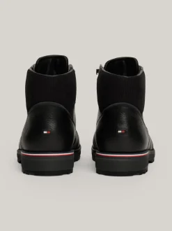 Buty Sznurowane|Buty*Tommy Hilfiger Skórzane Botki Z Ciepłą Wyściółką BLACK