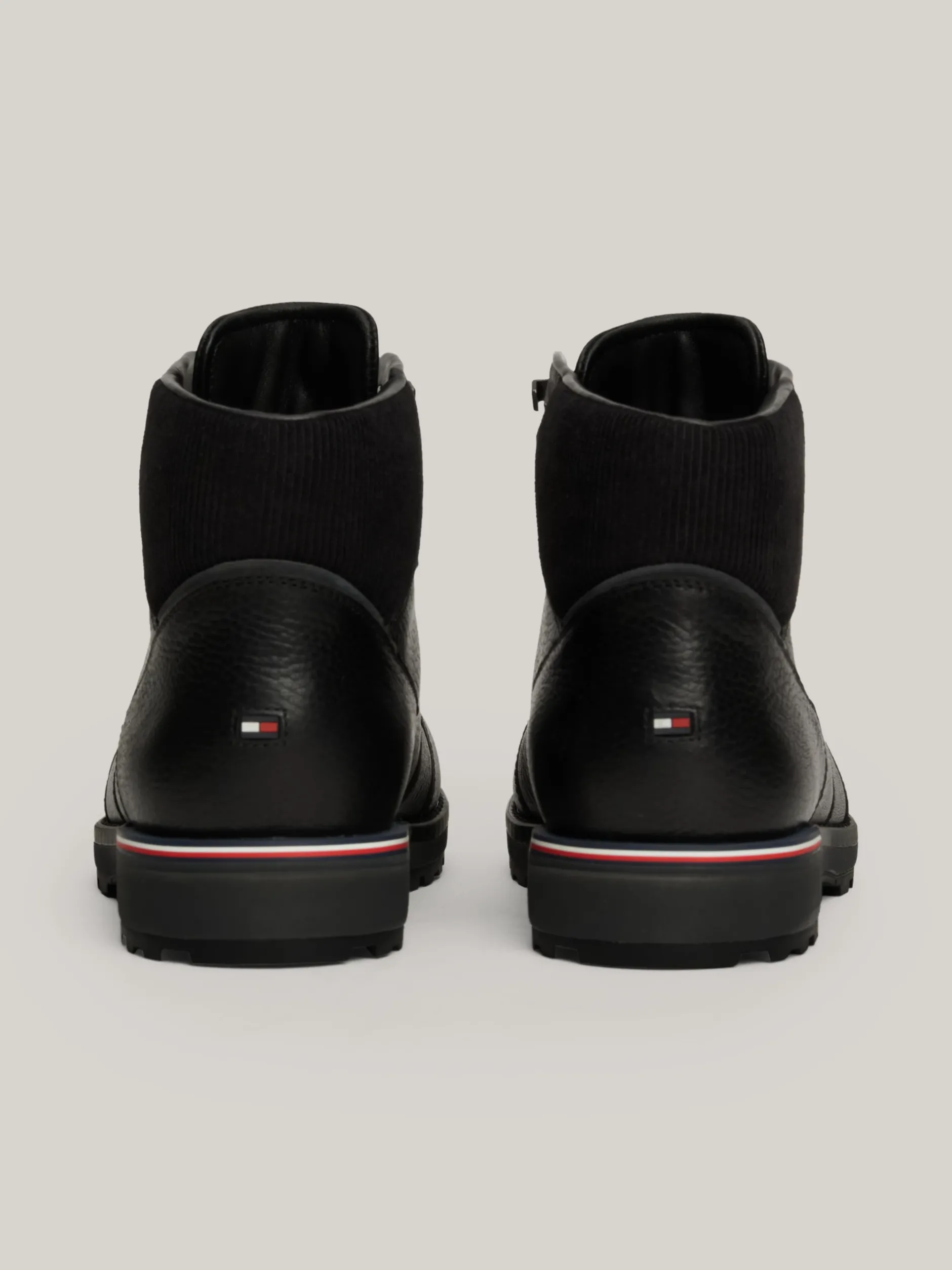 Buty Sznurowane|Buty*Tommy Hilfiger Skórzane Botki Z Ciepłą Wyściółką BLACK