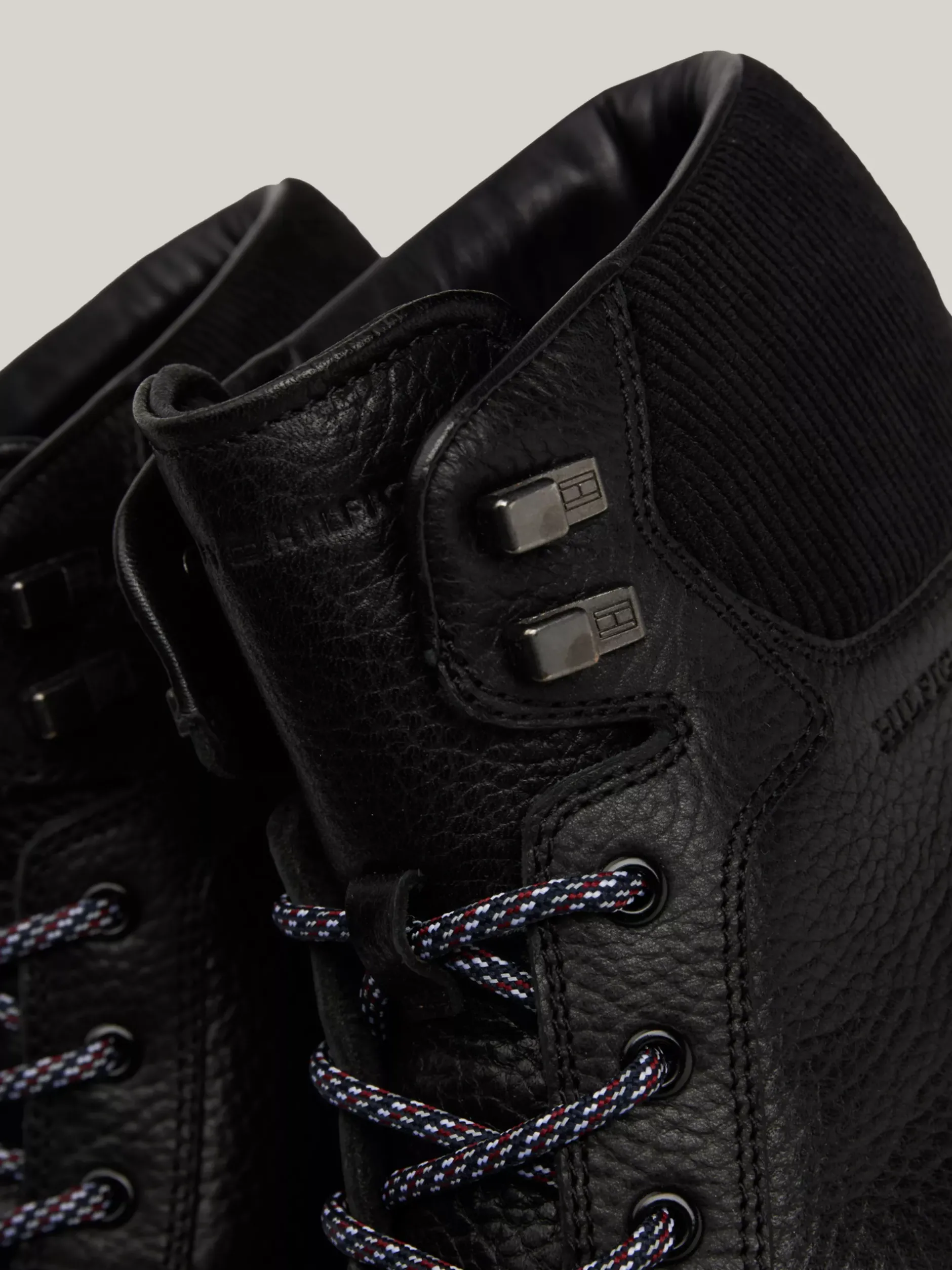 Buty Sznurowane|Buty*Tommy Hilfiger Skórzane Botki Z Ciepłą Wyściółką BLACK