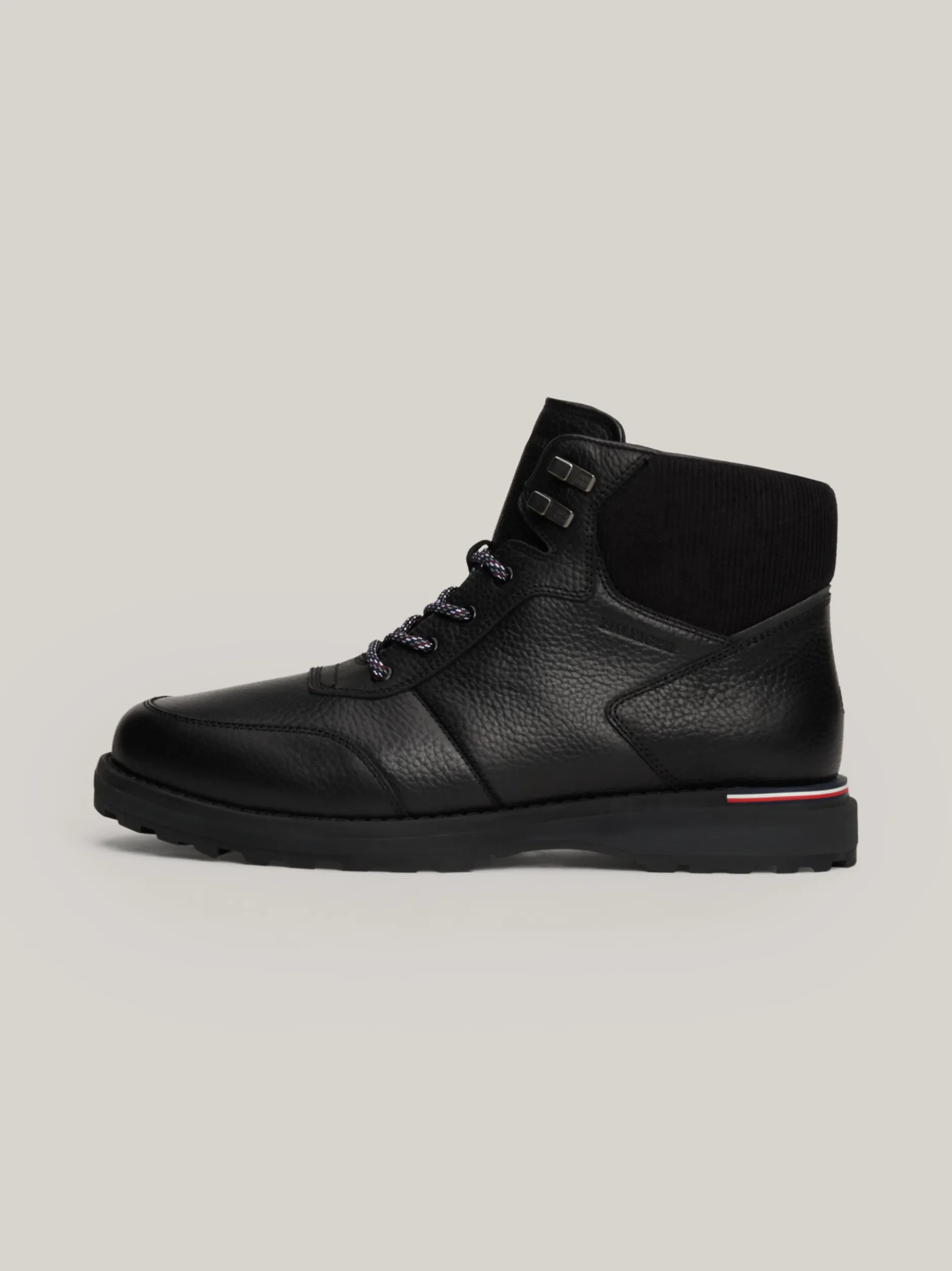 Buty Sznurowane|Buty*Tommy Hilfiger Skórzane Botki Z Ciepłą Wyściółką BLACK