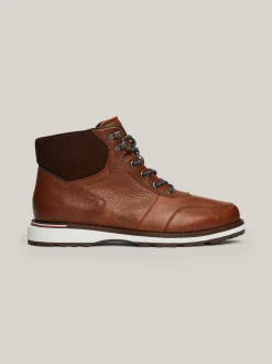 Buty Sznurowane|Buty*Tommy Hilfiger Skórzane Botki Z Ciepłą Wyściółką WINTER COGNAC