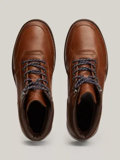 Buty Sznurowane|Buty*Tommy Hilfiger Skórzane Botki Z Ciepłą Wyściółką WINTER COGNAC